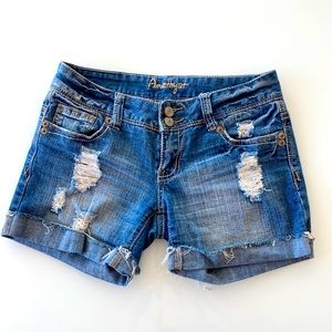Distressed Denim Shorts